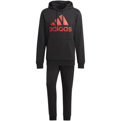 Dres męski adidas AeroReady Essentials Kangaroo Pocket Big Logo Track Suit czarny HL2222