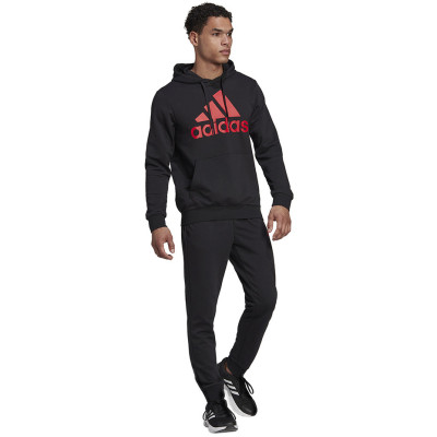 Dres męski adidas AeroReady Essentials Kangaroo Pocket Big Logo Track Suit czarny HL2222