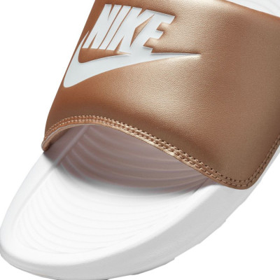 Klapki damskie Nike Victori One Slide brązowo-białe CN9677 900