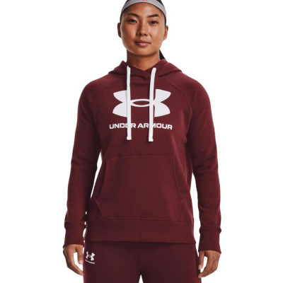 Bluza damska Under Armour Rival Fleece Logo Hoodie bordowa 1356318 690