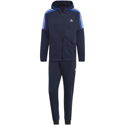 Dres męski adidas Fleece Colorblock granatowo-niebieski HK4463